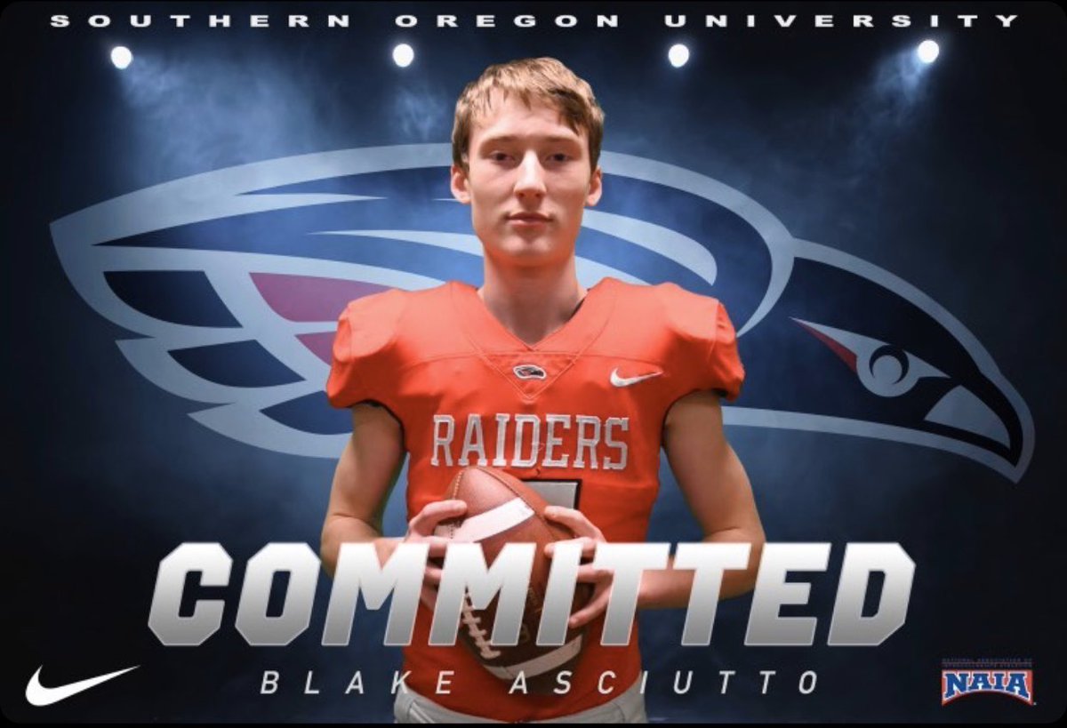 LacamasMagazine's tweet photo. Congratulations to Camas High School State Champion QB @blake_asciutto who has officially committed to Southern Oregon University.

@AsciuttoTony @PapermakersArmy @jon_eagle @chunkduck_gm @timdotfox @Kingmohamed__ @_JCLEM_ @GeigenmillerJ @DanteHumble1 @CamasHighSchool https://t.co/xbf5wKMI6T