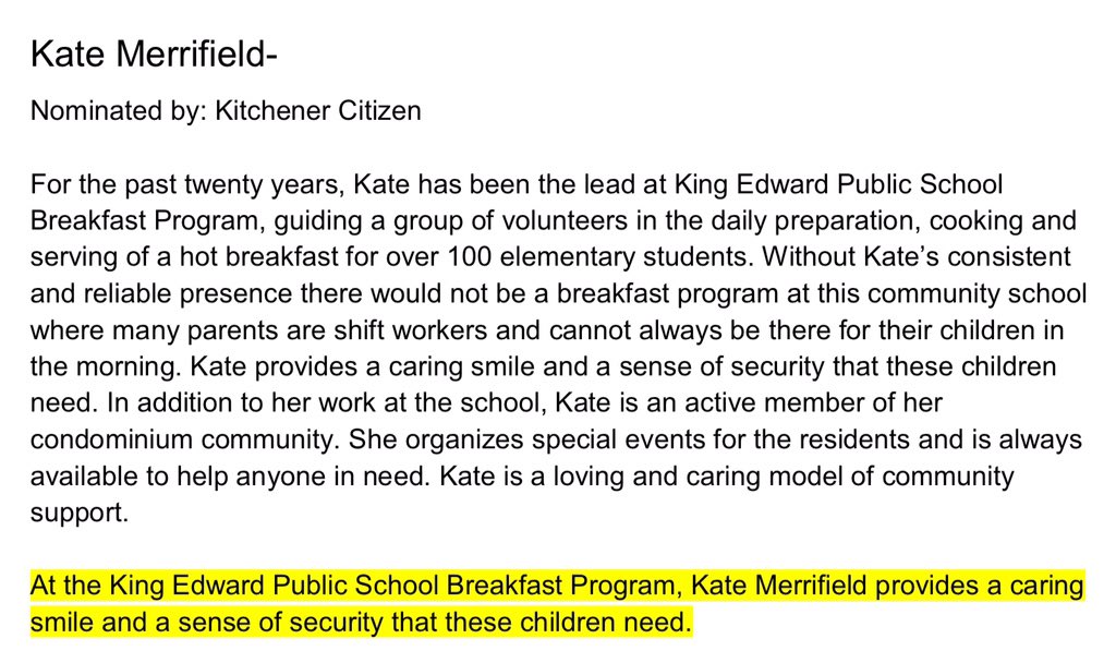 Congratulations on your Volunteer Impact Award Kate. Our kids love starting their day with you! ❤️
volunteerwr.ca/index.php?Menu…