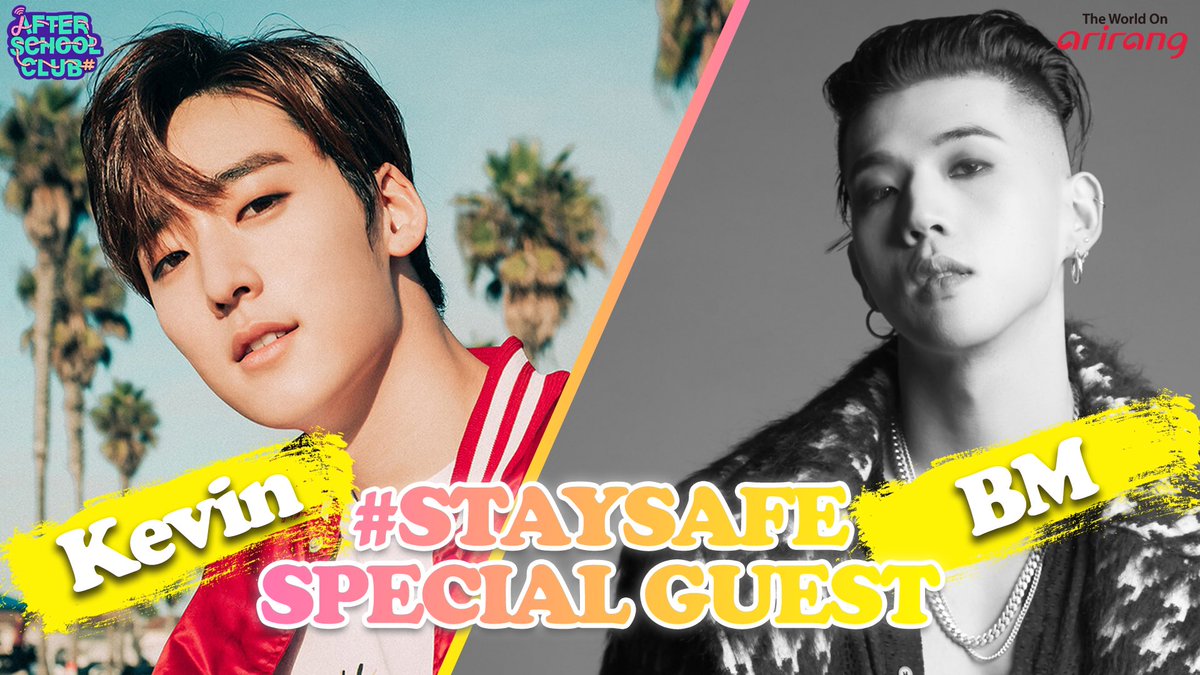 arirang_ASC's tweet photo. Our surprise special guests for next week! Join @kevinwoo91 and @KARD_Official BM for our #STAYSAFE_ASC special! #STAYSAFE_ASC #arirang_ASC 200421 TUESDAY 1:00PM KST https://t.co/EN77fEjmLY
