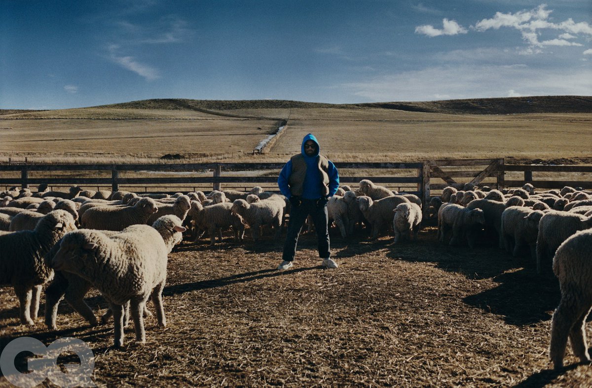 GodSon83's tweet photo. What Kanye is doing on his 12,000 acre "Yeezy Campus" Ranch is super interesting. Raising sheep for wool to be used in Yeezy clothing, growing food, developing sustainable architectural styles and dome homes w/ James Turrell. Son is like a nature-minded Black Tony Stark. https://t.co/aptrJPg5lA