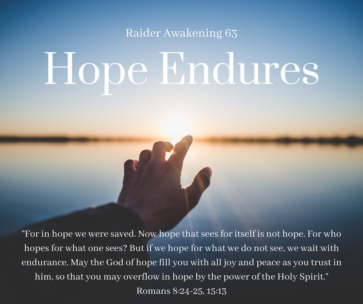 RaiderAwakening's tweet image. SURPRISE!!! We’re pleased to announce our theme RA63: Hope Endures 🙌🏻🙏🏻

As we’re going through uncertain times these days we remain strong and HOPEFUL in our community and in our faith life as we trust in Him 💕