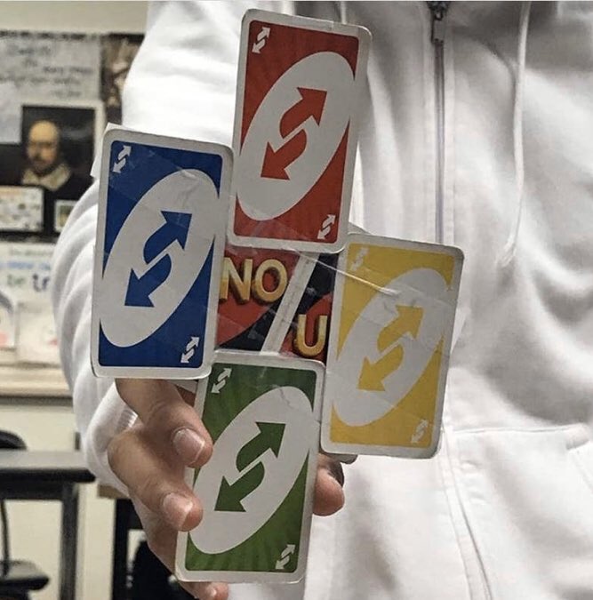 Reactions On Twitter Reverse Uno Cards Taped Together No U