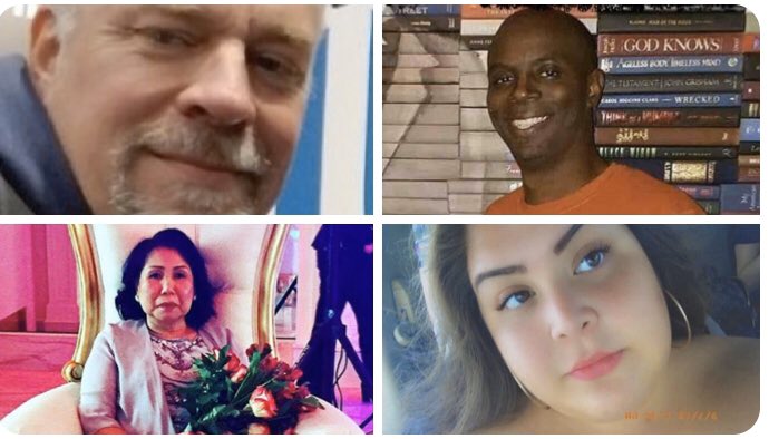 No matter their faith, in this holy season for many, some of the lives lost to the coronavirus. Virginia football coach Peter Armatis; Queens, NY sanitation worker Raymond Copeland; New Jersey nurse Daisy Doronila; 24-year-old Silvia Melendez of Utah. May each have eternal life.