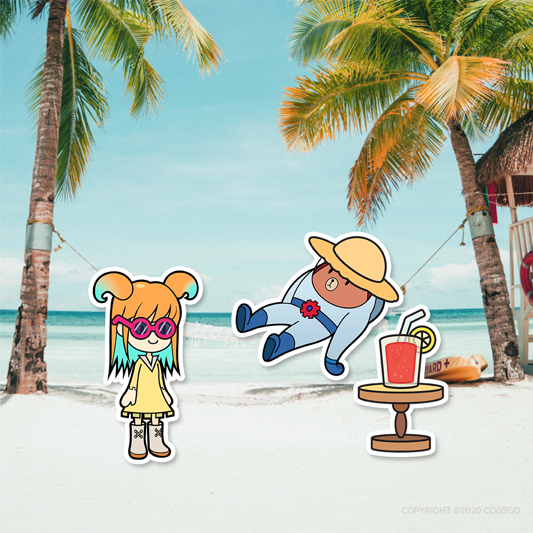 cogsgo's tweet image. 🐻👱🏻‍♀️Vacation time🏝🍹
.
#Cogsgo #DakandFriends #Dak #Auz #papergraphic #vacation #comics #art #illustration #cartooning&quot;
