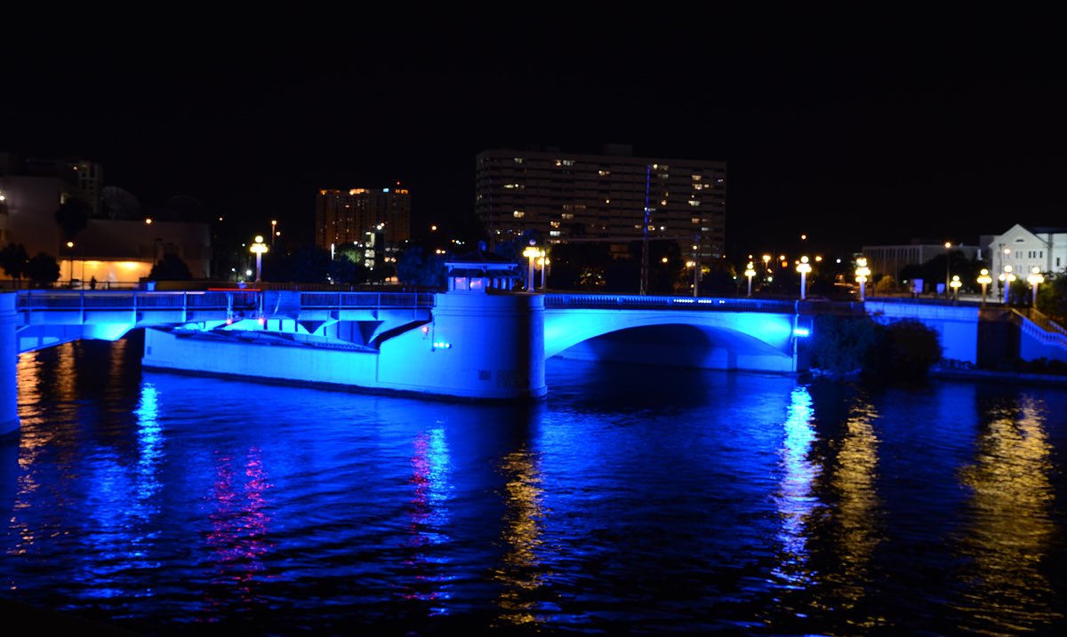 Landmarks around the city are illuminated blue as a thank you to all the healthcare workers tirelessly fighting #COVID19 on the frontline. We are grateful for you 💙🙏