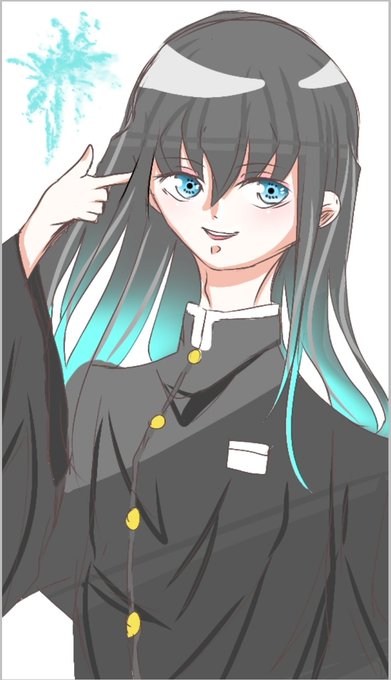 すいかさんがTwitterに投稿した時透無一郎(鬼滅の刃)のイラスト。