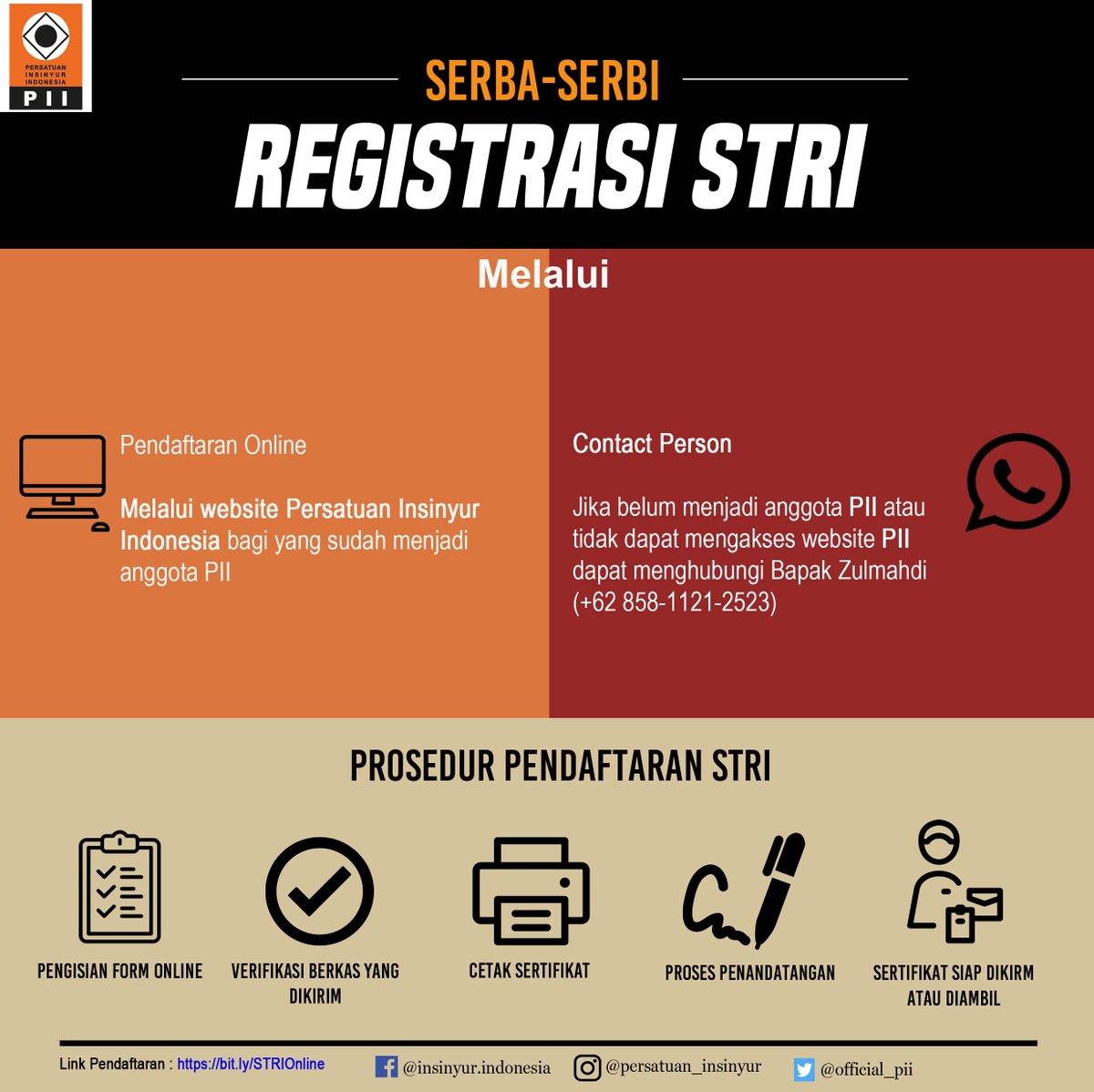 Teruntuk sahabat #insinyur yang ingin membuat Surat Tanda Registrasi Insinyur tetapi mesih belum mengetaui caranya bagaimana???

!? yuk cek infonya pada gambar berikut. Jangan lupa dishare yaa supaya temen2 yang lain dapat mengetahui informasi ini.