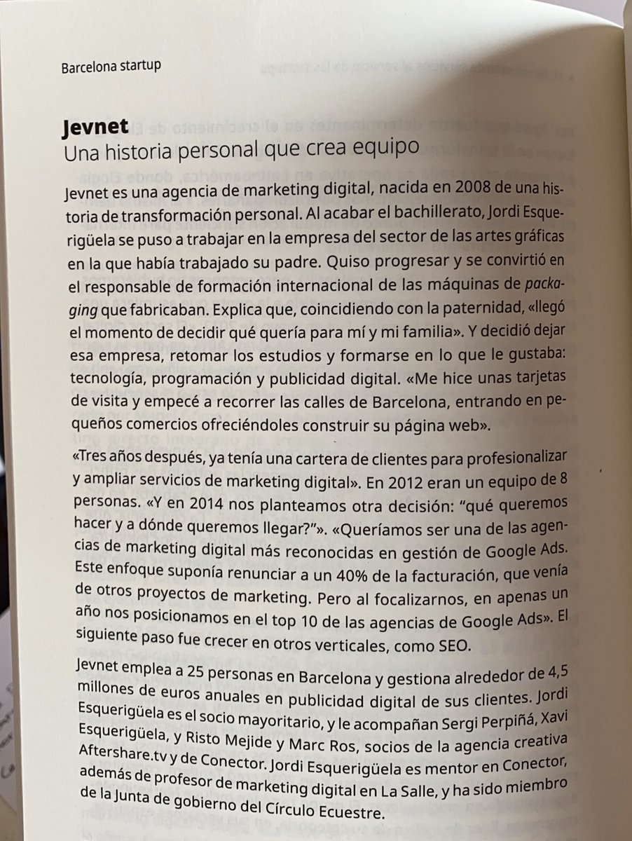 Esqueriguela's tweet image. Por fin en mis manos el libro de @margaltes, Barcelona Startup. Este fin de semana, intensivo de lectura 🙂. Aunque ya me he leído la página donde parece @JEVNET 😊
#barcelonastartup