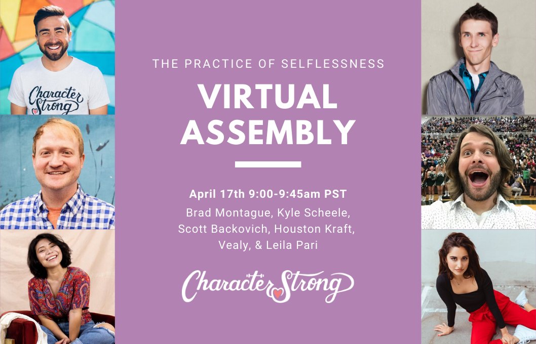 CharacterStrong's tweet photo. You don't want to miss tomorrow's Virtual Assembly for students and educators with an incredible lineup of speakers! Sign up at https://t.co/MevkHuPgww #characterstrong #wholechildsummit https://t.co/LJokFre48v