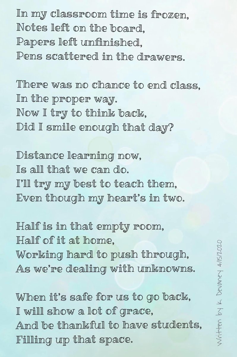 ms_foderaro's tweet photo. I know closing schools for the rest of school year is safest for all of us, but I can’t help but feel heartbroken. I miss my students and co-workers so very much!!  #virtuallearning #virtualteaching #distancelearning #SaferAtHome https://t.co/XenqcGIGZN