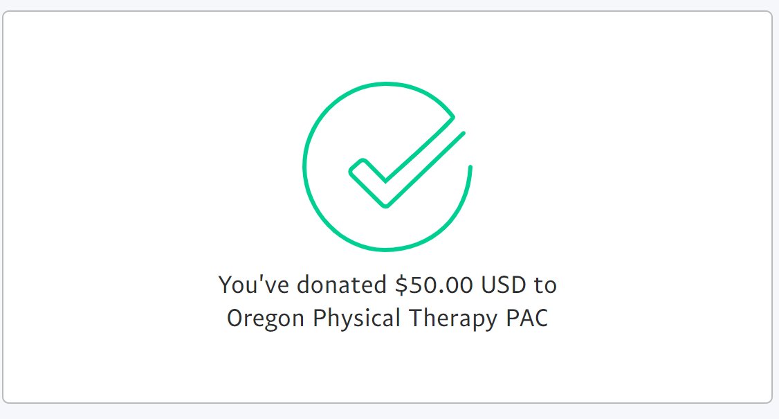 SGamboaPTA's tweet photo. Donate to the Oregon Physical Therapy PAC! Up to a $50 Tax CREDIT in Oregon for tax payers! You get the money back on your return :) 
https://t.co/Kc1ADAj15R https://t.co/Qiv5ZMnK1u