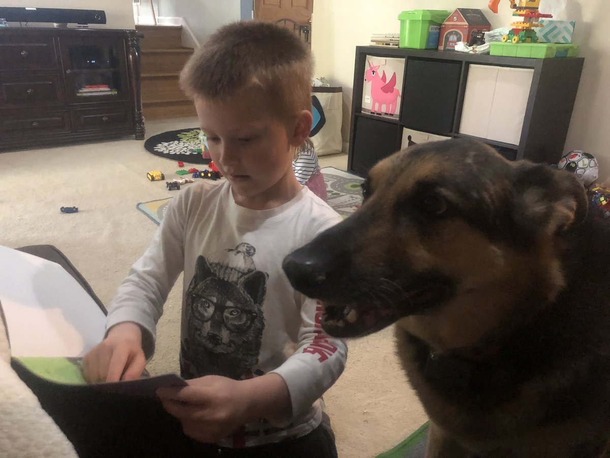 Read to a pet! Reading challenge <a href="/RollingKnollsES/">RollingKnollsES</a> 🐶.