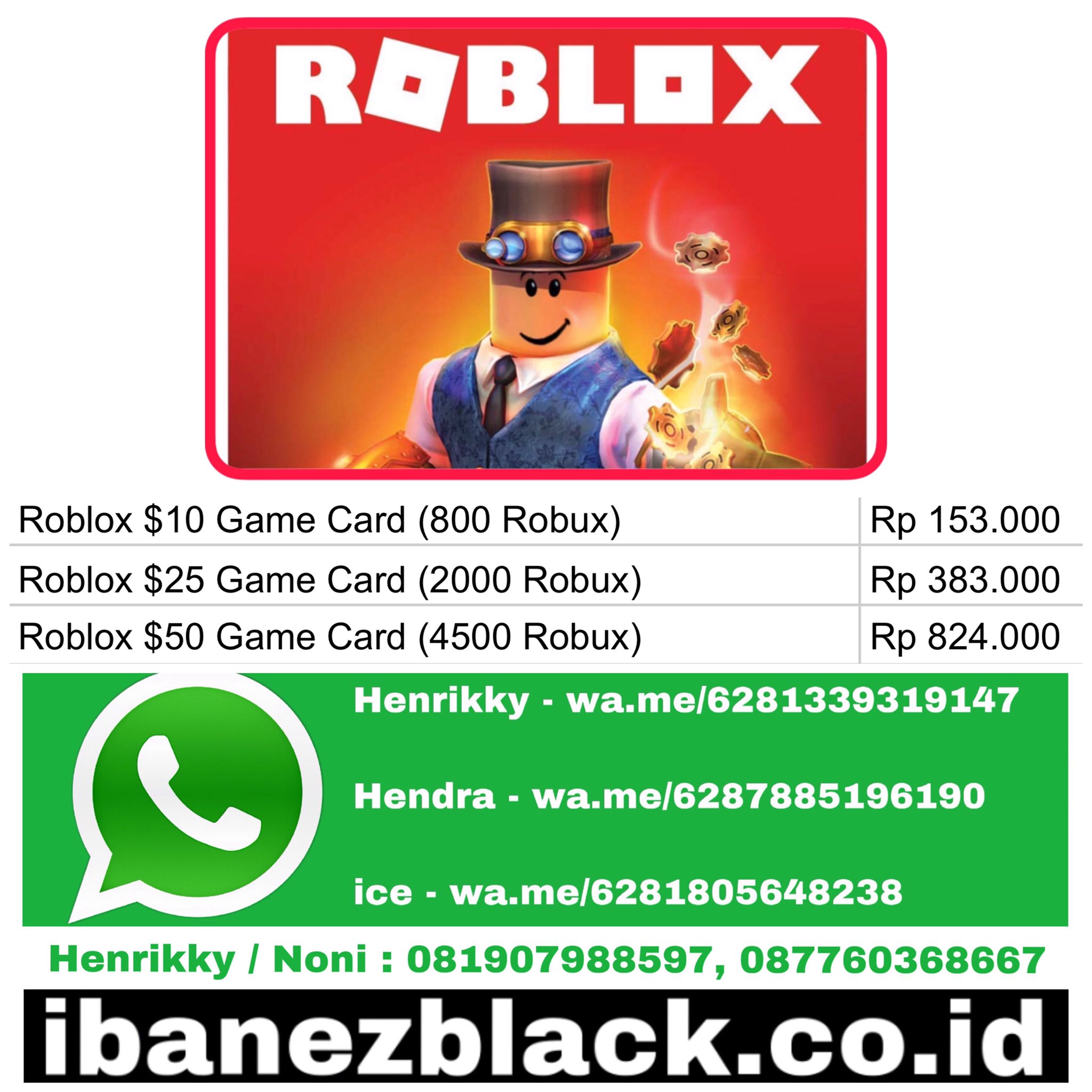 Gift card roblox 2000 robux