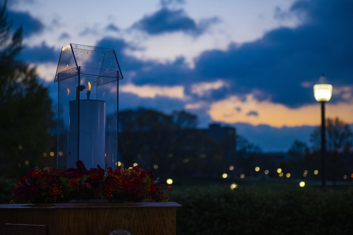 The ceremonial candle was lit for 24 hours at the April 16 memorial. 🧡 Once extinguished at midnight, the candle was carried back into Burruss Hall, to represent our commitment to never forget. 🕯

Thank you for honoring the 32 Hokies today. #VTWeRemember