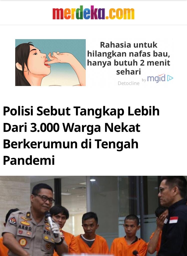 AriiiNovian's tweet photo. Polisi mengamankan lebih dari 3000 warga nekat berkerumun di tengah pademi Covid-19 https://t.co/uvXGagc5OU