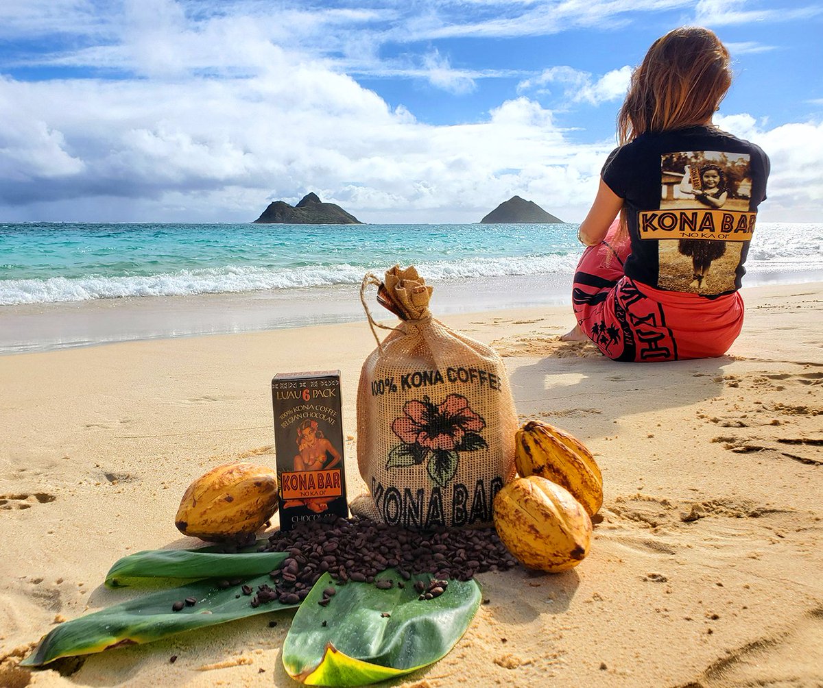 KonaBars's tweet photo. KONA BAR 
#konabars #chocolate #coffee #aloha #konacoffee #cacao 
#beach #chocolatelovers #beachlove #islandgirls #Hawaii #Lanikaibeach https://t.co/lNR1aMG4Ym