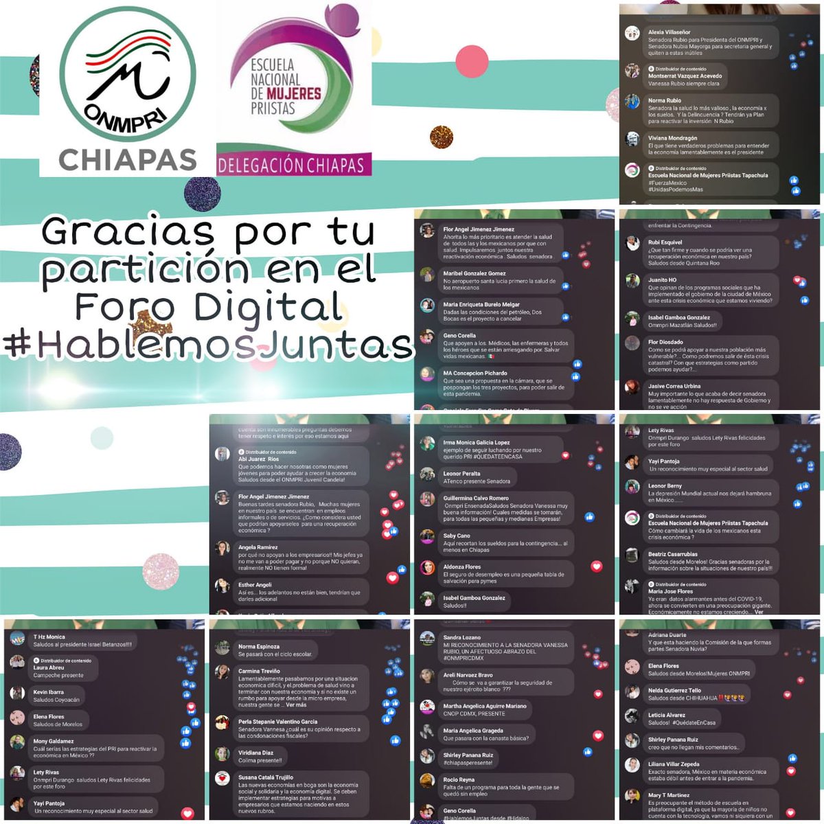 ¡Gracias por tu participación al Foro Digital #HablemosJuntas  
<a href="/ruthpensa/">Ruth Pensamiento</a> @mafer35007995 <a href="/saradcoss/">Sara De Coss</a> <a href="/akarencoutino/">Ana Karen RC</a> <a href="/AnaMargMC/">Ana Margarita</a> <a href="/lucy_alcazar/">Lucy Alcázar</a> <a href="/Iselara58666311/">Iselaramos</a> <a href="/Lufos_Kou/">luvia coutiño hernandez</a> <a href="/AngelesTorresV2/">٥٦</a>