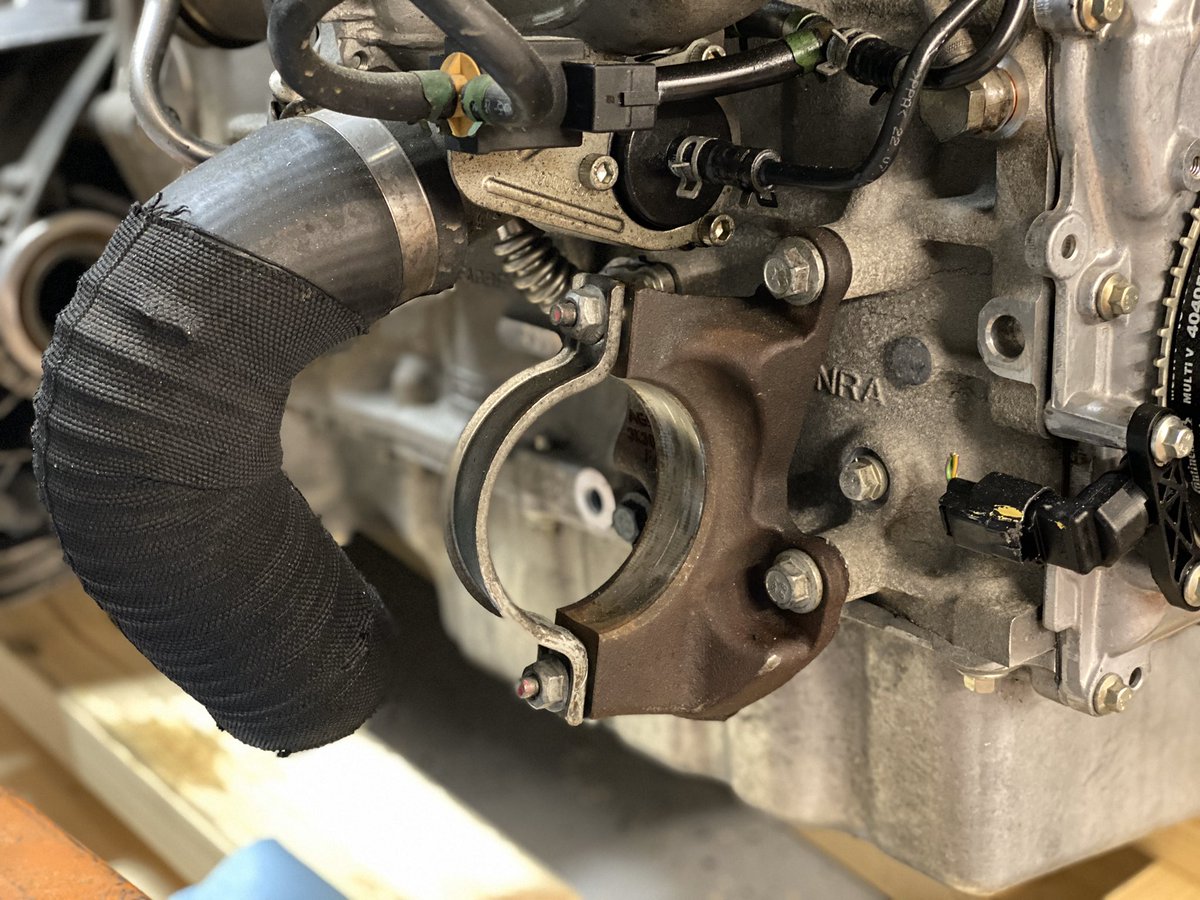 The other piece that had to be transferred from the old engine is this axle support which is unique to the Focus ST as the Escape has a different one due to its automatic transmission.