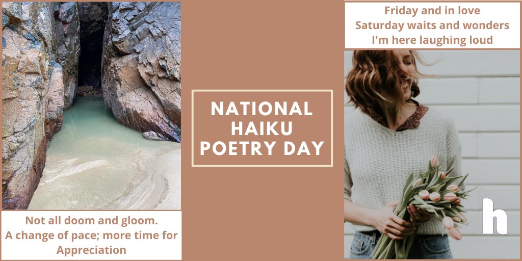 Highlands_JSY's tweet photo. #NationalHaikuPoetryDay
A traditional Japanese haiku is a non-rhyming three-line poem. Each poem is made up of seventeen syllables & is written in a 5/7/5 syllable count.
Unleash your creativity and try writing some of your own
#StaySafeJSY #StayHomeJSY #ApartButTogether https://t.co/ew1DbIum6N