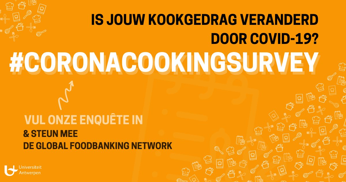 Onze partner <a href="/rikoltoBE/">Rikolto (Vredeseilanden)</a> onderzoekt samen met <a href="/UAntwerpen/">UAntwerpen</a> ons kookgedrag tijdens #corona. Gaan we anders (misschien duurzamer) kopen? Koken we meer zelf? Gezonder of net niet? En waar halen we ons eten? De enquête vul je hier in 👉 bit.ly/2KeBubS. #Bedankt!