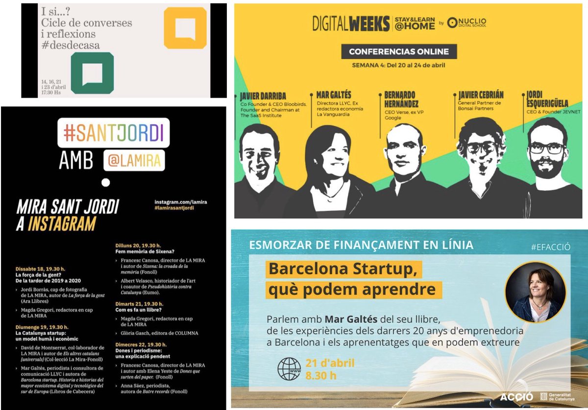 margaltes's tweet image. Confinats a casa, però més connectats que mai: si els propers dies voleu xerrar de #BarcelonaStartup , emprenedors, ecosistema digital... em trobareu per aquí: