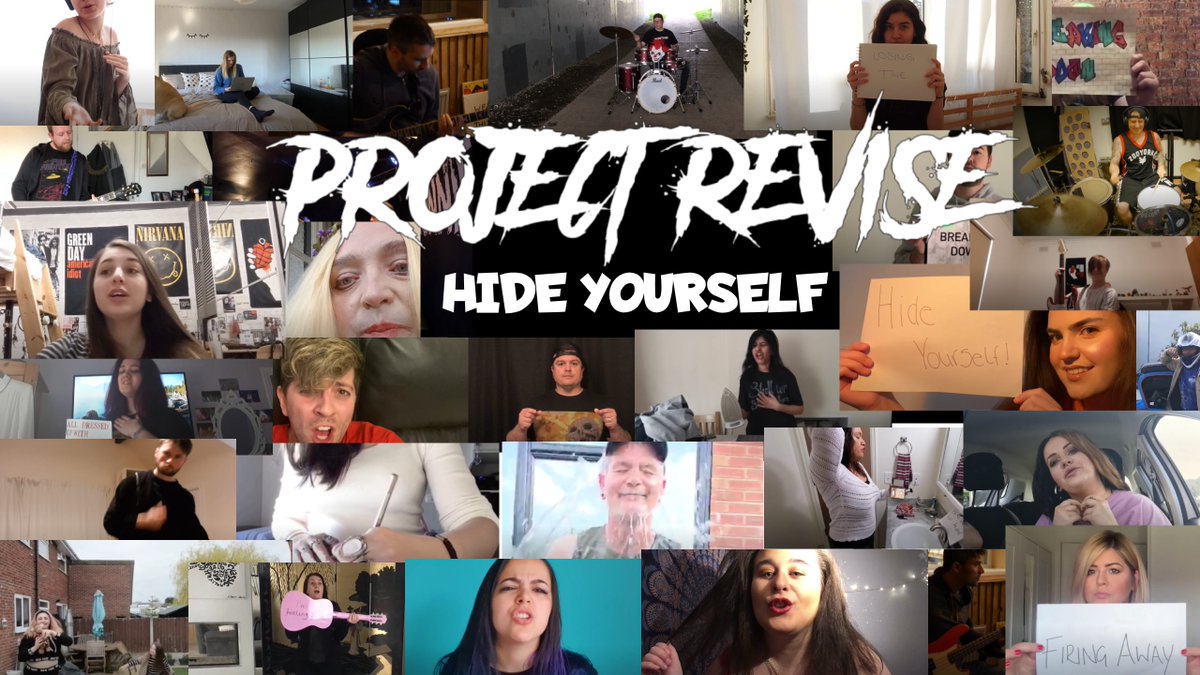 project_revise's tweet photo. Our music video for HIDE YOURSELF is out now! 

Thank you so much to everyone for taking part, we had some AMAZING people in the UK, USA, France, Germany, Italy, Spain and Australia involved in this! 😍🤟

https://t.co/1tUgEC9yPi

#PopPunk #songsfromtheshed #hideyourself https://t.co/5RzRPlea5C