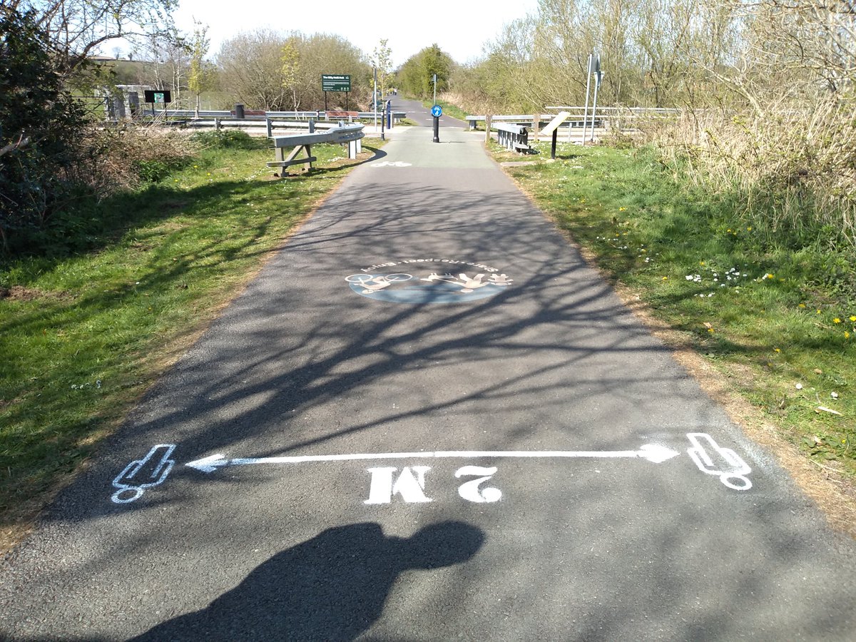 WWCTrustNI's tweet image. Helping Greenway users visualise 2m distancing #keepsafekeepactive @lisburnccc @sustrans @PSNILisCreagh @deptinfra