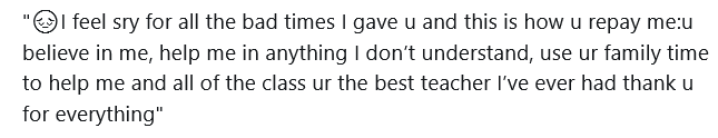 BeardEDucator's tweet photo. #Teacherappreciation goes beyond the #classroom classroom😢🙂

This is when you know #education is the right field to be in 👍. 

I got this message from one of my #Students:

#edchat #elearning https://t.co/kECRkfVHqF