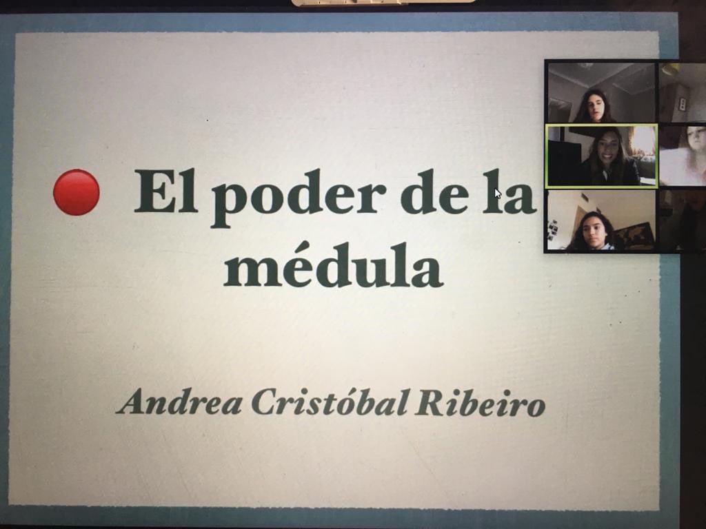 colegiocondes's tweet photo. Ayer, nuestra ex alumna Andrea Cristóbal, miembro de la Asociación Donantes de Médula estuvo hablando con 3ºA ESO sobre el verdadero valor de la vida.#ColeCondes #SomosCondes #CondesSeQuedaEnCasa #JuntosLoConseguiremos https://t.co/OXuBDBRSek