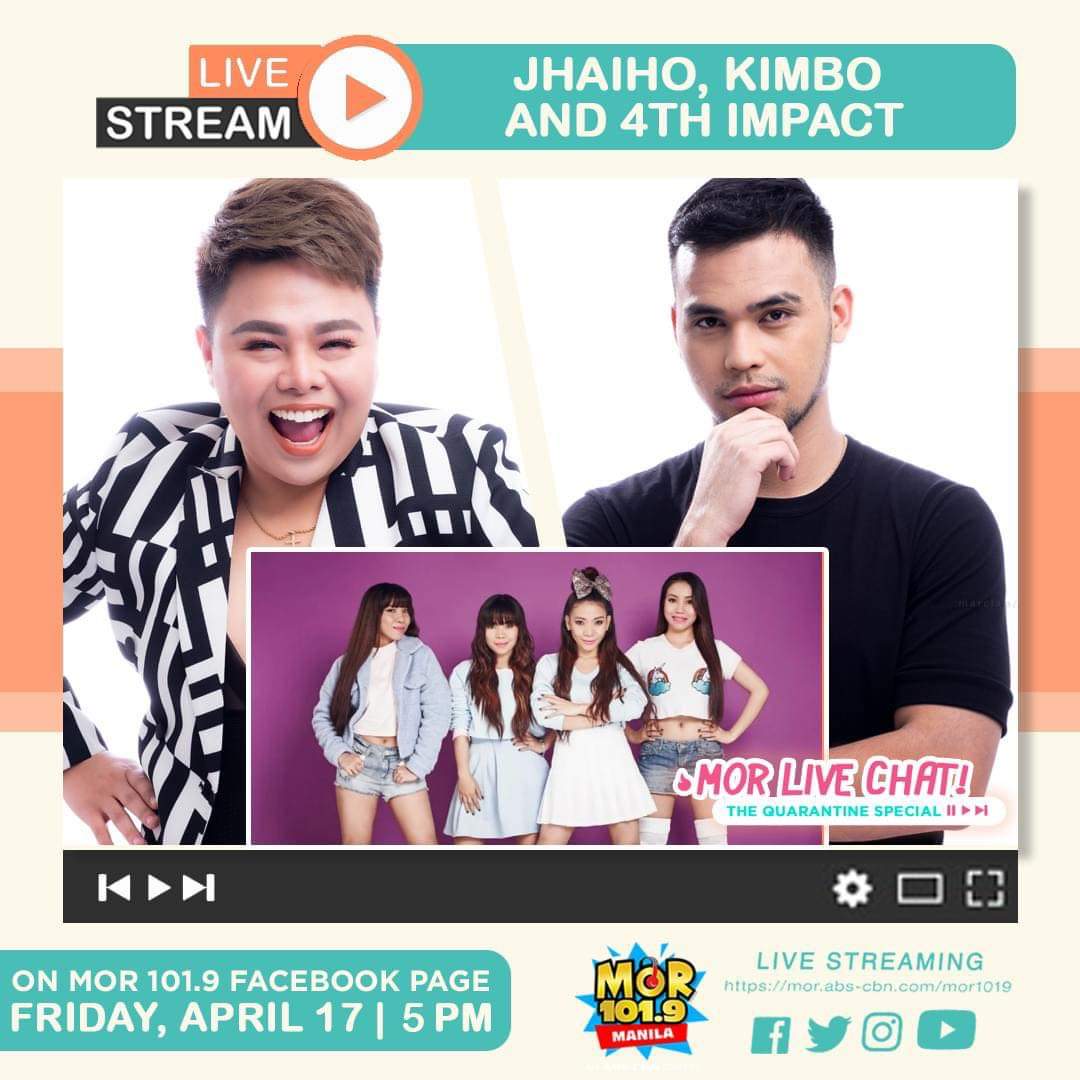 jobski0815's tweet photo. Hello Dreamers See you later at MOR 101.9 For Life Facebook page (April.17 - 5PM).
See you all there!
#4thimpactLive #mor101.9forlife #4thImpactkNOwmore #stayhome
#staysafe
#4thimpactmusic https://t.co/9j9v0tNjVO