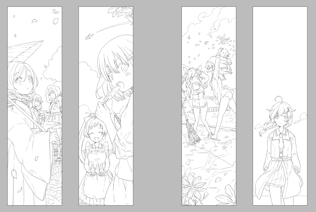 ということで線画完成しました。色塗りは頑張らないんだ。。。頑張って描いたから何かに使いまわしたいぞー。 