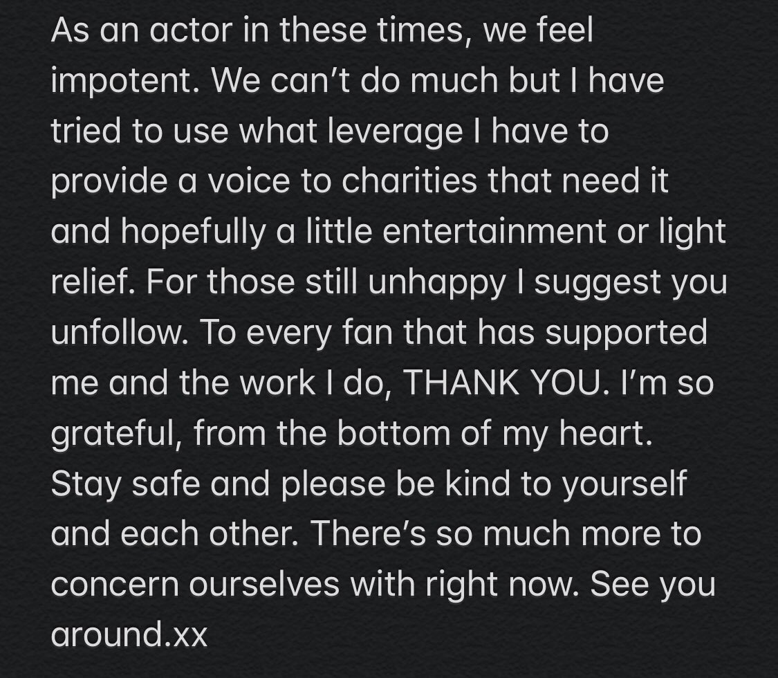 SamHeughan's tweet image. Stay safe all.x