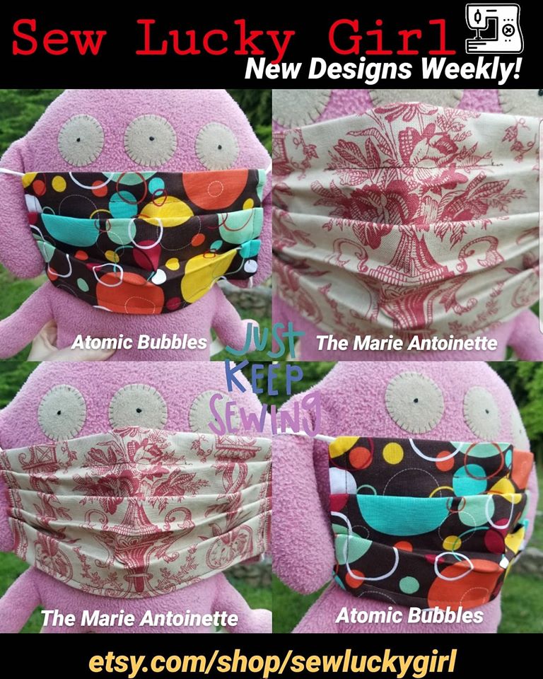 LisaMarieKing's tweet photo. "The Marie Antoinette"Handmade Masks available for order now at:https://t.co/S28bMI9qdM
Sew Lucky Girl Handmade Needlecrafts, has decided to re-open her doors, in order to sew decorative cloth face masks, helping our community during this challenging path we are walking together. https://t.co/rYIUYlhlwv