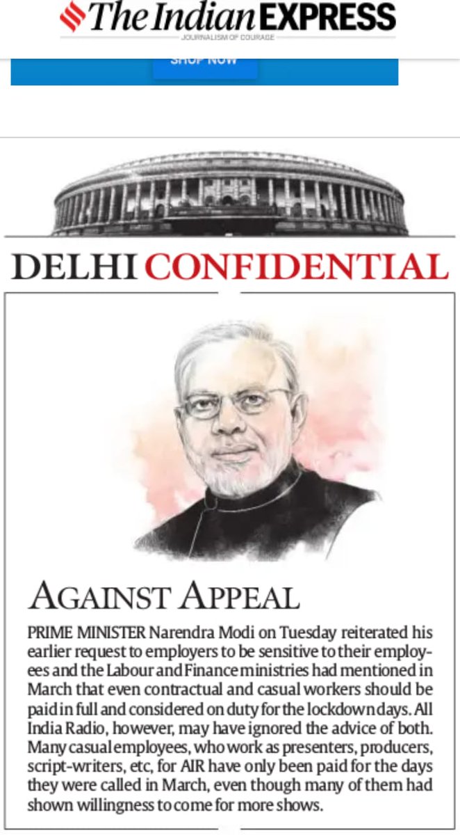 aircacu's tweet photo. @PMOIndia @narendramodi @PrakashJavdekar @shashidigital AIR/PB ignoring PM's appeals &amp;Fin.&amp; Lab.Ministry's instructions for full payments to casuals in lockdown. AIR's Casual RJs/Announcers not being paid for their cancelled bookings in lockdown, are off-air too. #lockdowneffectp https://t.co/Dqj5IBv8jo