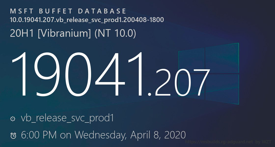 WZorNET's tweet photo. 😻📢wOw "We are NOW getting the Windows 10 #May2020Update #20H1 ready for RELEASE and releasing Build 19041.207 to #WindowsInsiders in the 🎠#ReleasePreviewRing🏁
✔️We believe that Build 19041.207.vb_release_svc_prod1.200408-1800 is the FINAL build #20H1👉 https://t.co/NIWvsnnKdo https://t.co/0VENvR95mD