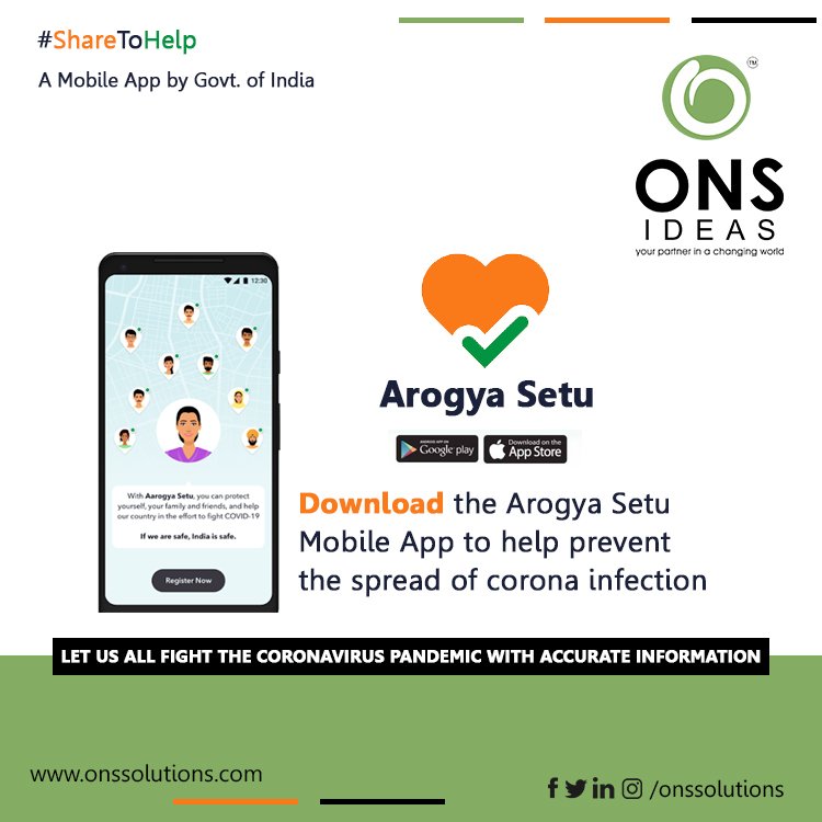 Stay Home! Stay Safe! 
Let us all fight the coronavirus pandemic with accurate information

#ShareToHelp  Download the Aarogya Setu Mobile 
App link:-  mygov.in/aarogya-setu-a…
to help prevent the Spread of corona infection.