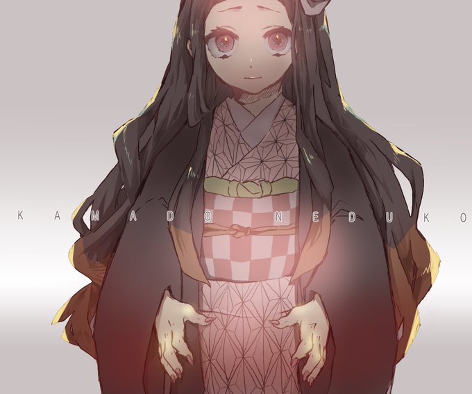 あいきさんがTwitterに投稿した竈門禰豆子(鬼滅の刃)のイラスト。