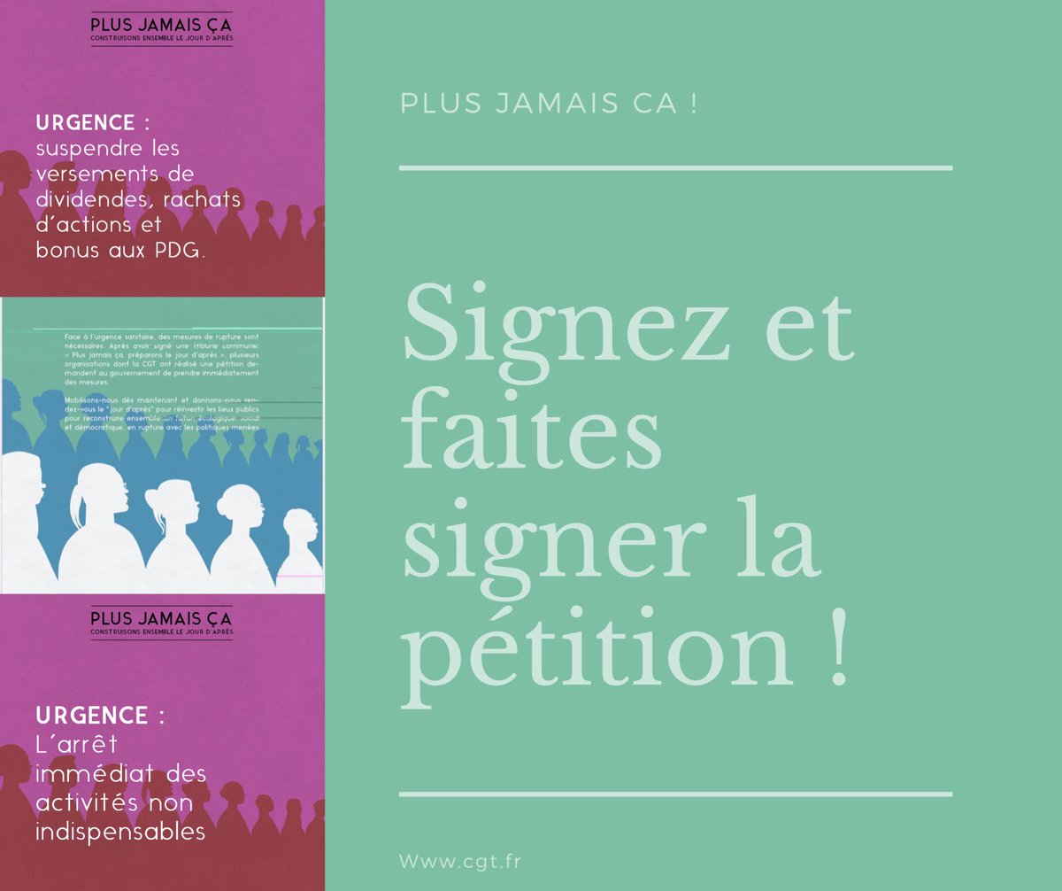 lacgtcommunique's tweet photo. 📢 Signez et partagez« Plus Jamais ça, Construisons ensemble le jour d’après » 
🖌Sur ce lien 
➡️ https://t.co/4x0ZbwwUIt https://t.co/chy7AoIyjc