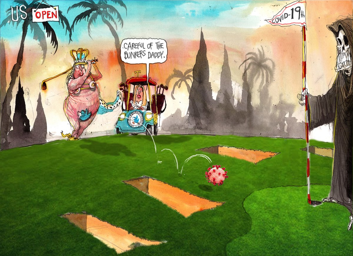 Dodgy Don and the Grim Reaper playing golf