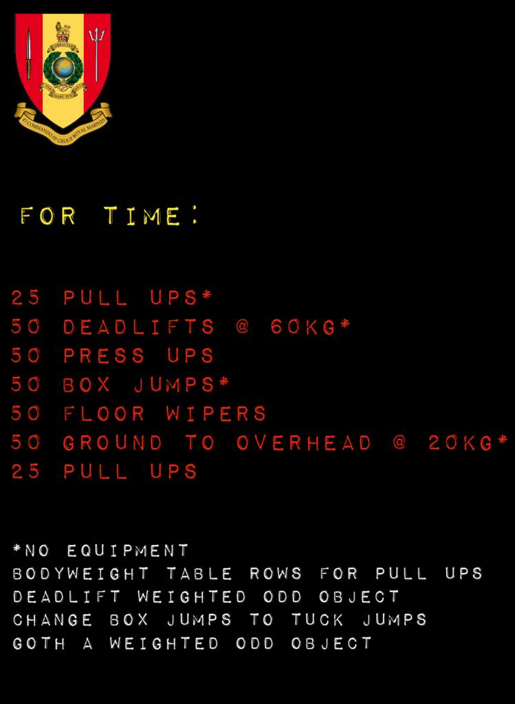 <a href="/43Commando/">43 Commando</a> <a href="/RoyalMarines/">Royal Marines</a> <a href="/RoyalNavy/">Royal Navy</a> Workout of the Day - Friday 17 Apr 20

#FridayMotivation #workoutoftheday #wod #FridayFeeling