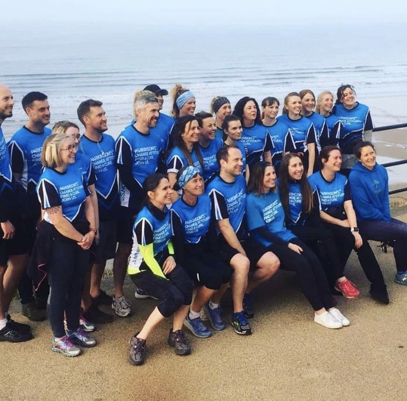 space_venues's tweet photo. Well done to our Director Jules France for completing 50 in 50 again for Parkinson’s UK!!! Sad to not be able to celebrate with the team (like last year‘s photo) 
So here is a huge 👏🏼 and massive well done to everyone that took part to raise awareness 💙 #parkinson #FridayThought https://t.co/Lz2ehkK7f8