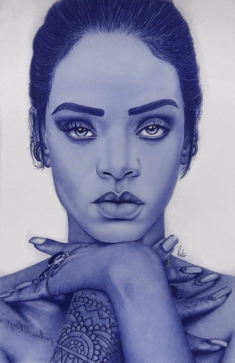 lister_bryan's tweet photo. Ball point pen Portrait of @rihanna 
Retweet if I nailed it ❤️🙏🏾 https://t.co/KrjHYKRZxj