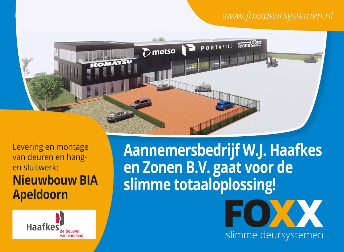 Voor het project: Nieuwbouw BIA in #Apeldoorn ging @haafkes voor de slimste oplossing: de levering en montage van deuren en hang- en sluitwerk via Foxx! 
#slim #deuren #hangensluitwerk