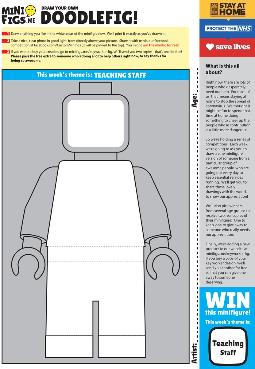 Or if you prefer to enter via twitter, you can use this template and follow the instructions in the thread below. This week the theme is teachers & education staff and we'll be choosing winners on Thursday 23rd April:  https://twitter.com/MinifigsMe/status/1246088547247050753