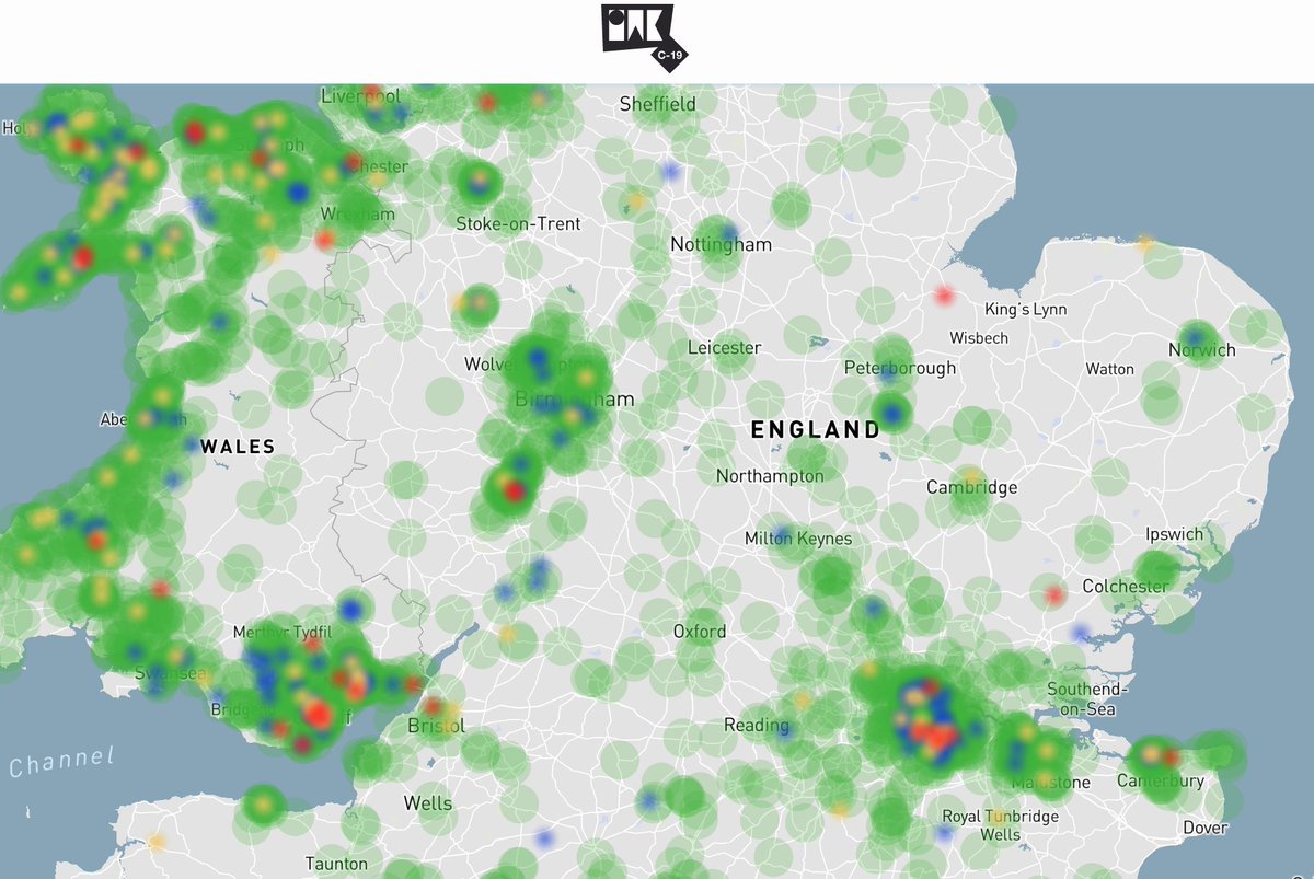 INK_C19's tweet photo. With more data being added everyday, a clearer picture is starting to emerge. Please take 10 seconds to contribute your data at https://t.co/bsctSTdNss (please share) https://t.co/LnLD1oAedf
