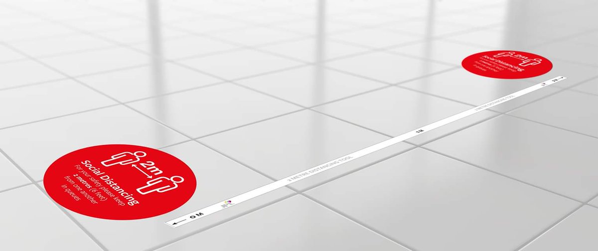 JplPrint's tweet photo. At JPL we have taken the social distancing measures the Government have set out seriously. To help businesses up &amp; down the country, we have produced our very popular social distancing floor vinyls. Could these help protect your employees &amp; customers, if so please get in touch https://t.co/h99M17MJ2V