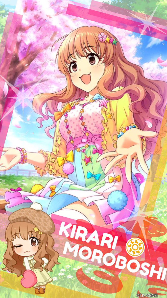 たっつん 誕生日アイドルを1人描くはず 良かった今回は無いのかと思った 暇ですし追加イラストで前々回の続き 壁紙メーカーきらり13枚目 何か出来そうなデザイン探そう 第9回シンデレラガールズ総選挙 諸星きらり 壁紙メーカー