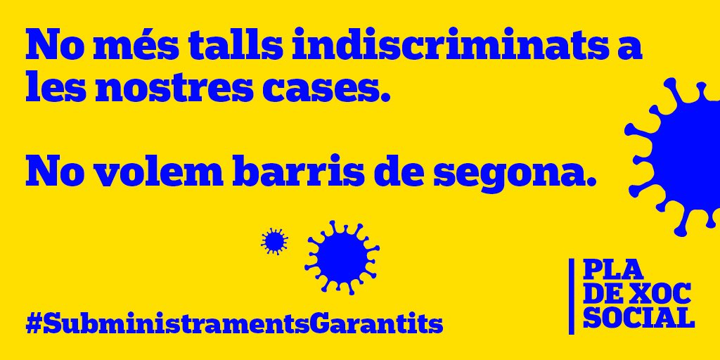 Mentre dura el confinament, barris sencers d tot l’Estat pateixen talls indiscriminats de llum gairebé a diari per culpa de companyies com <a href="/Endesa/">endesa</a>: Font de la Pòlvora (Girona), Distrito Norte (Granada)...

👉 Prou talls indiscriminats als barris.

#SubministramentsGratuïts