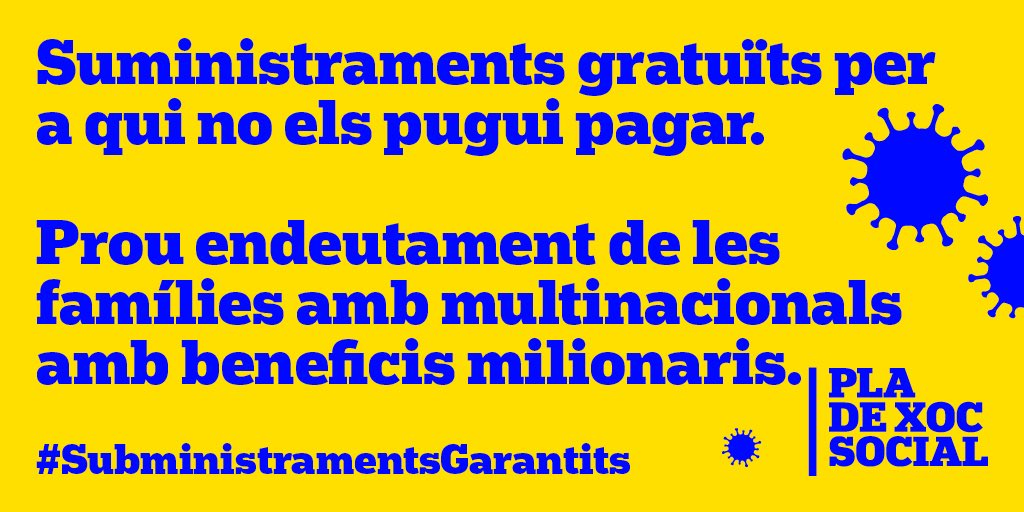 .<a href="/desdelamoncloa/">La Moncloa</a> va aprovar la prohibició d talls a l'àmbit domèstic. No obstant, no ofereix cap solució per a les famílies q impaguin. Exigim:

👉 Subministraments gratuïts x llars vulnerables i afectades x la crisi

👉 cost assumit x les companyies.

#SubministramentsGratuïts