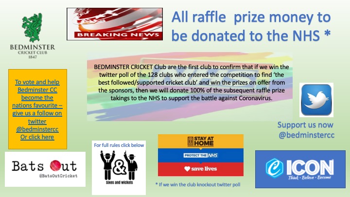 Bedminster CC (@bedminstercc) on Twitter photo Morning all, calling all fellow cricket clubs for a RT and votes to help us into the last 8 and to raise funds for the NHS #cricketfamily x.com/bedminstercc/s… <a href="/NailseaCricket/">Nailsea Cricket Club</a> <a href="/OBWCC/">OBWCC</a> <a href="/odcc/">Old Down CC</a> <a href="/oldfieldparkcc/">Oldfield Park CC</a> <a href="/pkecc/">Pakistani Express CC</a> <a href="/PatchwayCC/">Patchway CC</a> <a href="/Portishead_CC/">Portishead Cricket Club 🏏</a> <a href="/Potternecc/">Potterne C.C</a> <a href="/ShirehamptonCC/">Shirehampton Cricket Club</a>
<a href="/StMRCC/">St Mary Redcliffe CC</a> Morning all, calling all fellow cricket clubs for a RT and votes to help us into the last 8 and to raise funds for the NHS #cricketfamily x.com/bedminstercc/s… <a href="/NailseaCricket/">Nailsea Cricket Club</a> <a href="/OBWCC/">OBWCC</a> <a href="/odcc/">Old Down CC</a> <a href="/oldfieldparkcc/">Oldfield Park CC</a> <a href="/pkecc/">Pakistani Express CC</a> <a href="/PatchwayCC/">Patchway CC</a> <a href="/Portishead_CC/">Portishead Cricket Club 🏏</a> <a href="/Potternecc/">Potterne C.C</a> <a href="/ShirehamptonCC/">Shirehampton Cricket Club</a>
<a href="/StMRCC/">St Mary Redcliffe CC</a>